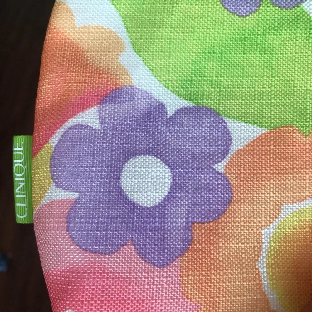Clinique Floral Makeup Cosmetic Bag View 2